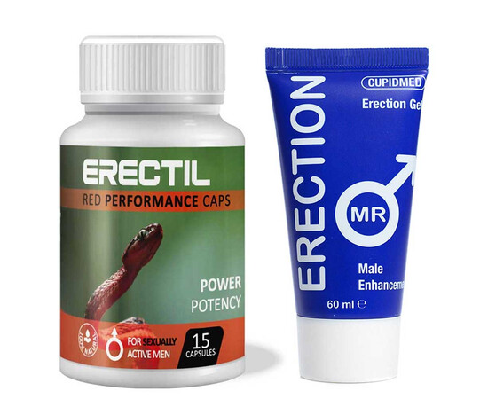 Erectil 15 капсули за ерекция + Възбуждащ гел за мъже Mr. Erection 60мл мнения и цена с намаление от sex shop