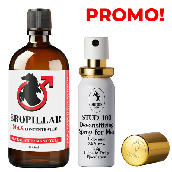 Промо!!! Спрей за задържане Stud 100 + EROPILLAR MAX Concentrated комплексен ефект за мъжко здраве  Ерекция секс стимуланти